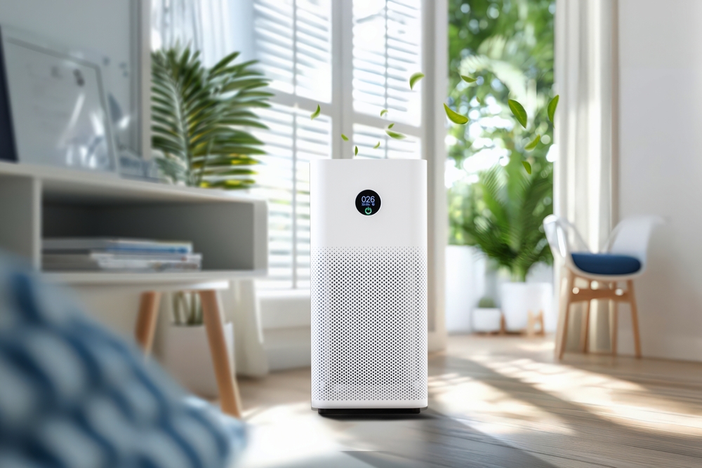 Air Purifier in White Living Room