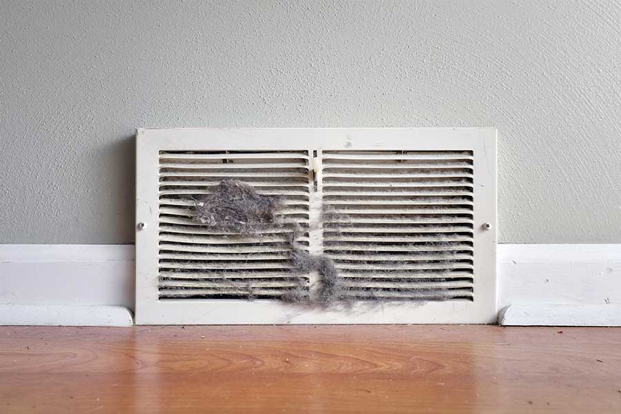 Air duct sealing issue shown by dusty HVAC vent in Phoenix AZ